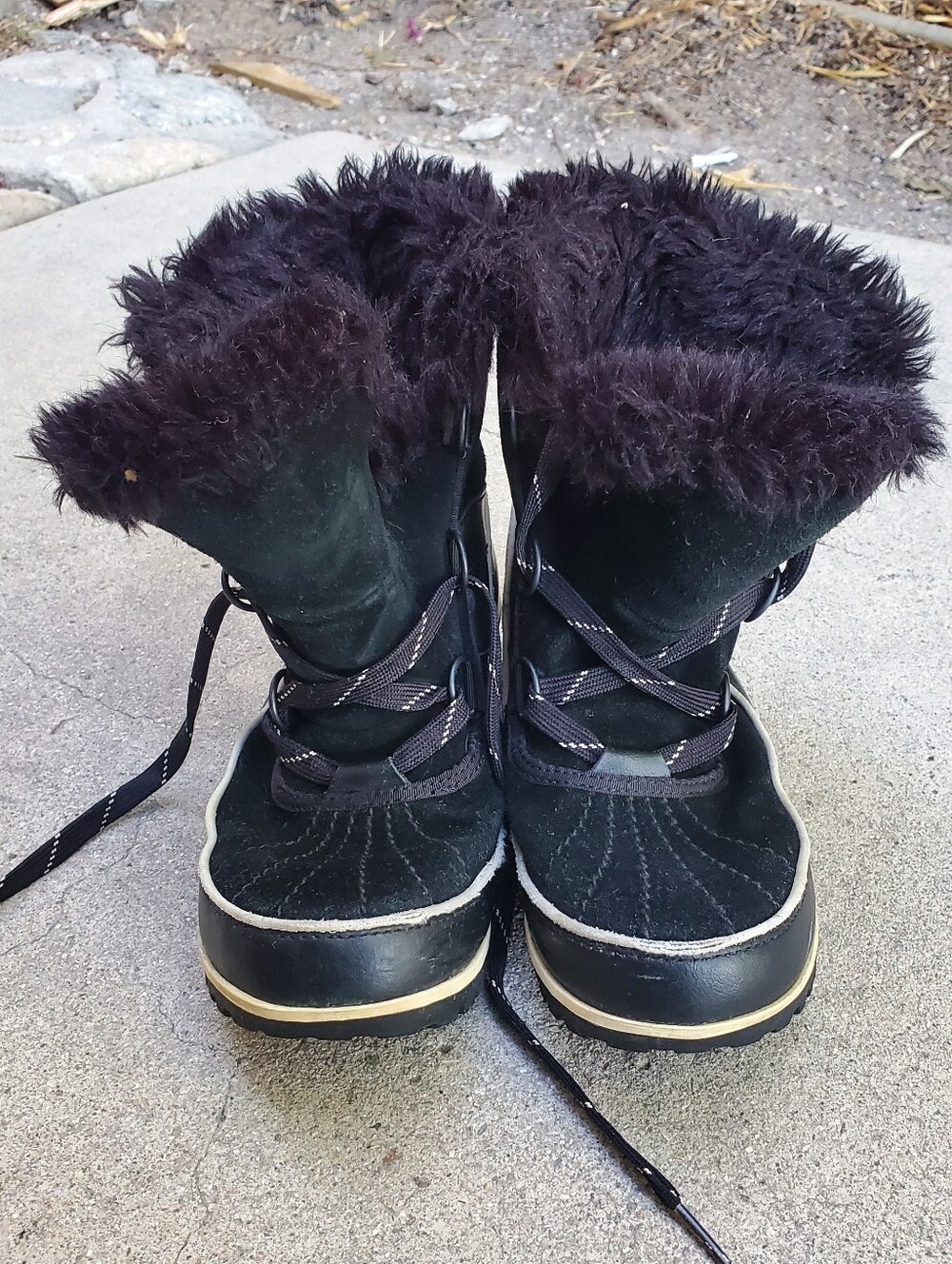 Sorel Winter Boots Womens 7 Black Faux Fur Lined Mid Calf Insulated Snow Boots